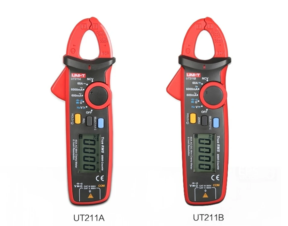 

UNI-T UT211B UT211A 60A High Resolution True RMS digital Clamp Meters W/V.F.C.NCV Test Zero Mode pinza amperimetrica multimeter