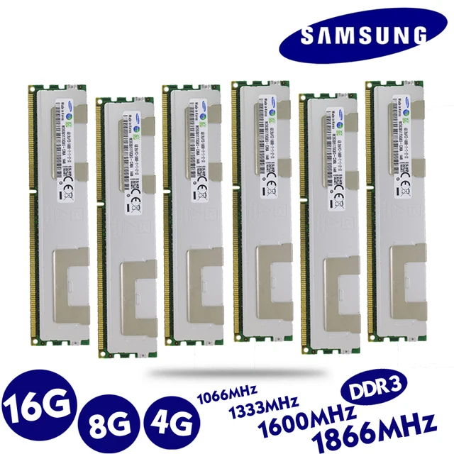 Best Offers Samsung 4GB DDR3 PC3 1333MHz 1600Mhz 1866Mhz 4G 2011 1333 1600 1866 radiator REG ECC server memory 8G 16G 8GB 16GB RAM x79 x58