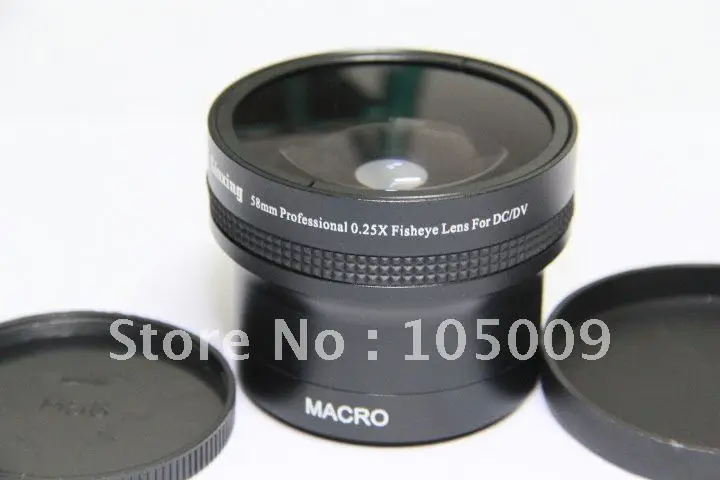 

0.25x 58mm Wide FISH EYE Fisheye LENS with 12.5 Macro lens black
