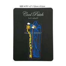 4,7" светодиодный ZEPPELIN лампа 4-го поколения человек логотип вышитая музыкальная группа Железо на патч Рок Панк хеви-метал пользовательский дизайн патч доступны