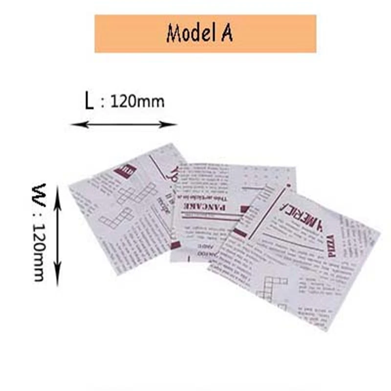 Бумажная обертка для масла, упаковочный лист, крафт-бумага, пищевая сумка на вынос, Пончик, сэндвич, Упаковочная Сумка, одноразовая гамбургерная бумага, коробка 100 шт - Цвет: Model A