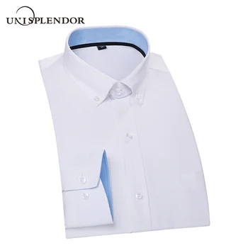 

Unisplendor Wedding Men's Clothing Long Sleeve Spring Men Shirts Striped/Solid Man Casual Shirt Srteetwear Autumn Tops YN10471
