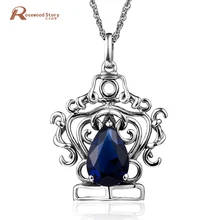 Турецкий Дизайн корона кулон в виде королевы создан сапфир CZ камень античный 925 пробы серебряные подвески винтажные вечерние ювелирные изделия для женщин