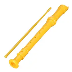 Лидер продаж-сопрано Блокфлейта дискант 8-отверстие с палочка для чистки + сумка музыкальный инструмент желтый