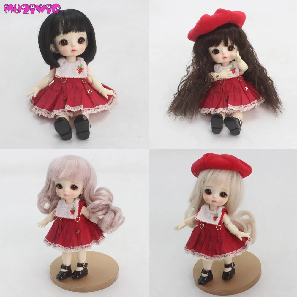 

Doll Hair Wigs High Quality Khaki Black Curly Wigs for 1/8 Dolls Wig Only