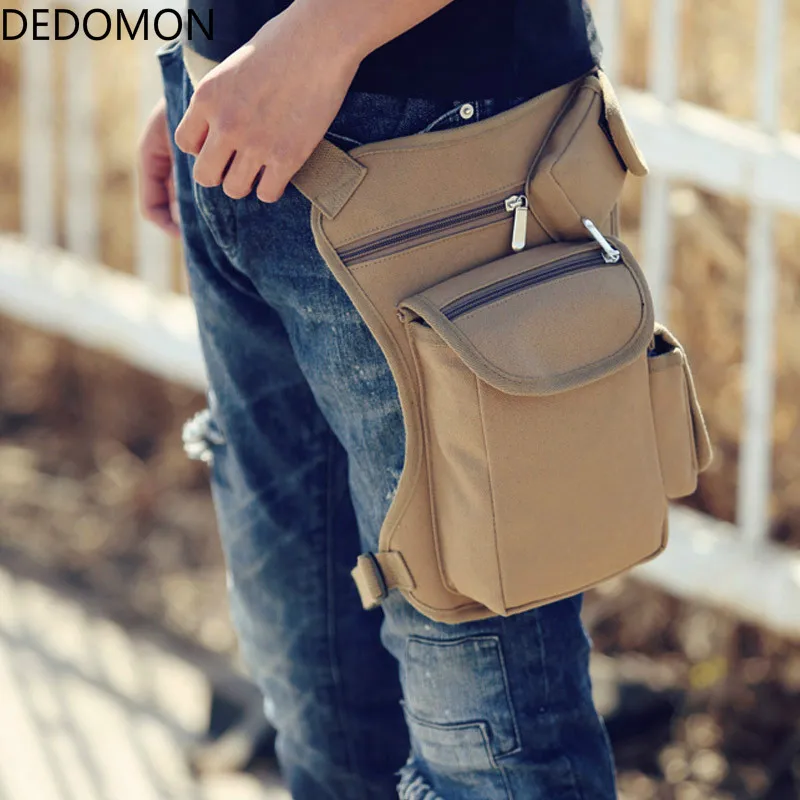 

2018 New Men's Canvas Drop Leg Bag Waist Fanny Pack Belt Hip Bum Military Motorcycle Multi-purpose Messenger Shoulder Bags