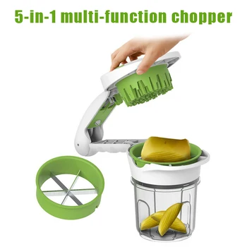 

5 in 1 Multifunction Vegetable Cutter Fruits Cutting shredder for Kitchen Cooking Dinner Party H99F