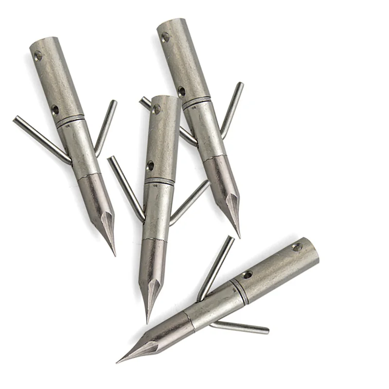 6/12pcs Archery Bowfishing Arrowhead Rotated Wing Broadhead Stainless Steel For OD 8mm Hunting Shooting Fishing Accessories