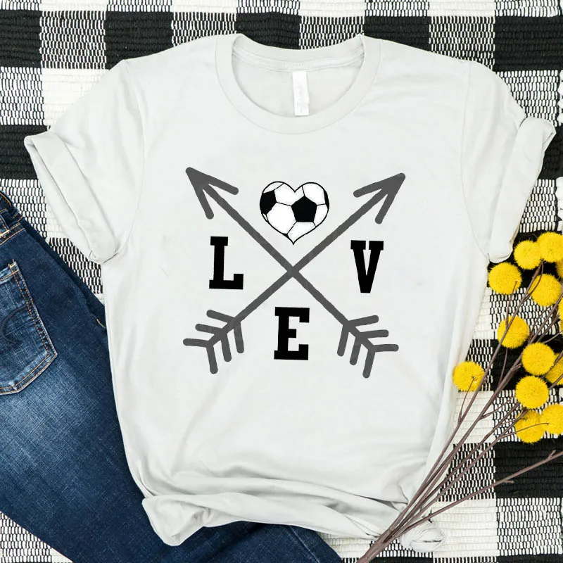 Женская футболка женская летняя повседневная с коротким рукавом и принтом Love Game