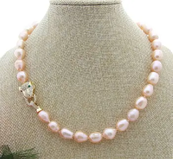 

18" AAA+ 10-11mm natural south seas baroque pink pearl necklace