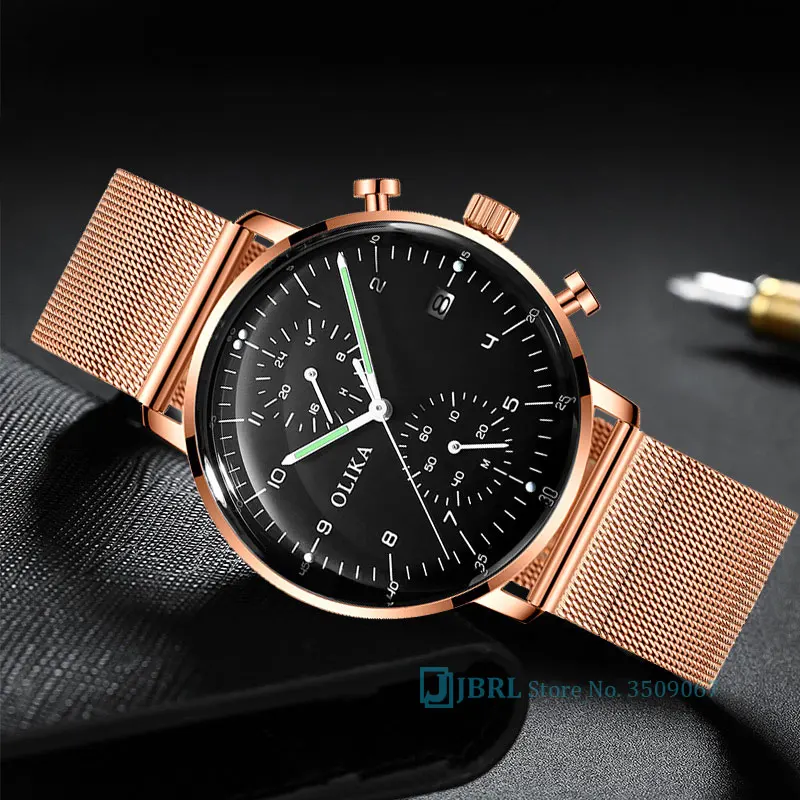 

Gold Watch Men Watches Top Brand Luxury Golden Stainless steel Male Quartz Wrist Watch For Men Clock Chronograph Hour Wristwatch