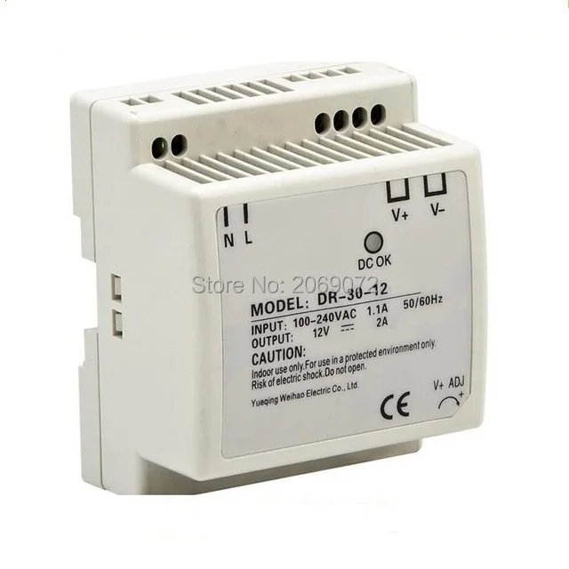 

Din rail power supply 30w 12V power suply 12v/5V/24V 30w ac dc converter good quality dr-30-12/5/24
