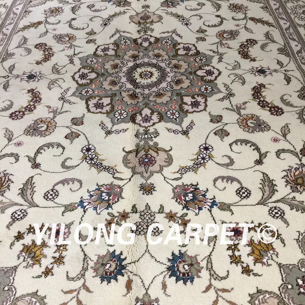 Декоративный ковер ручной работы Yilong 4 'x 6' для гостиной с зелеными цветами в