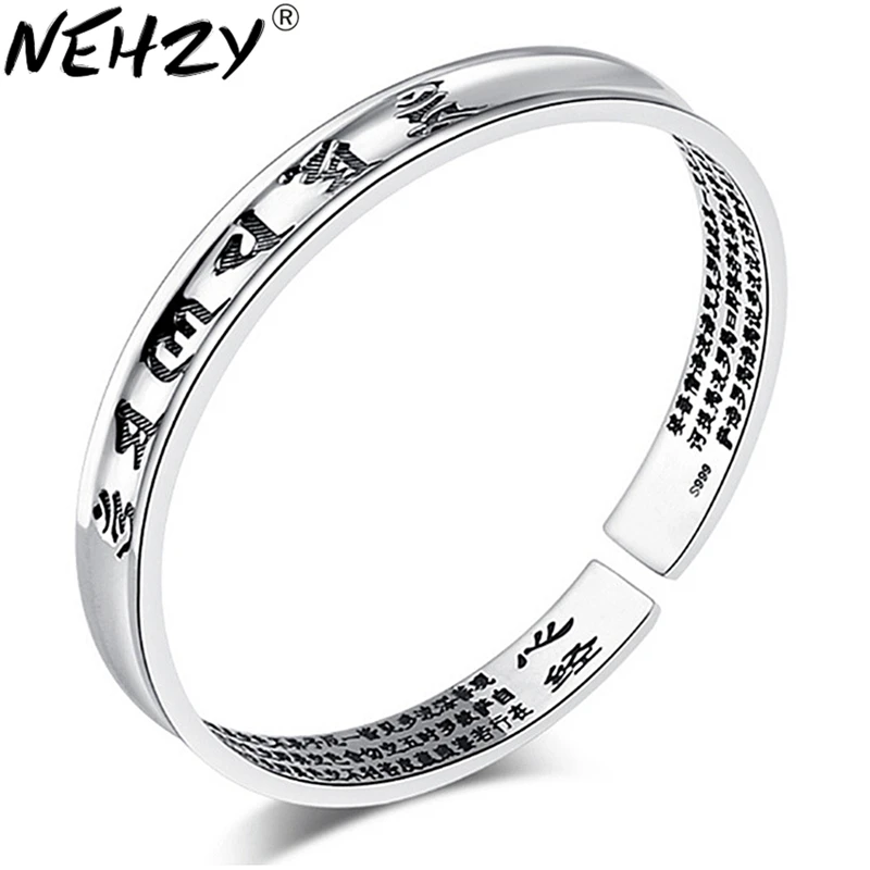

One thousand fine bracelet 999 Heart Sutra Intime millipede silver wholesale couple models Namiwaka Paramita