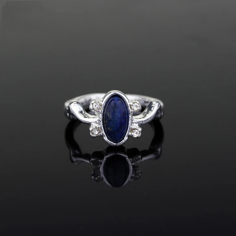 

1 pc The Vampire Diaries Rings Elena Gilbert Daylight Rings Vintage Crystal Ring With Blue Lapis FashionJewelry Movies Cosplay