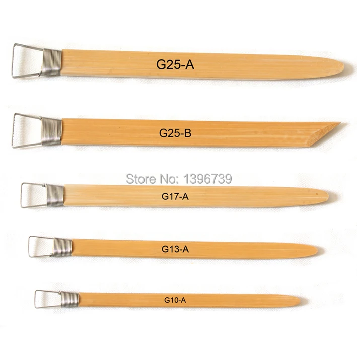 

Bamboo spatula 5pcs support tool suite Bamboo sculpture toothed scraper Paper clay carved sludge DIY pottery tools