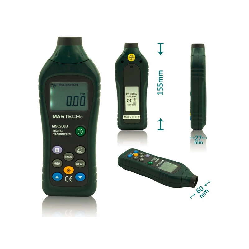 MASTECH MS6208B LCD Цифровой Лазерный Фото Тахометр RPM метр Бесконтактный такометр