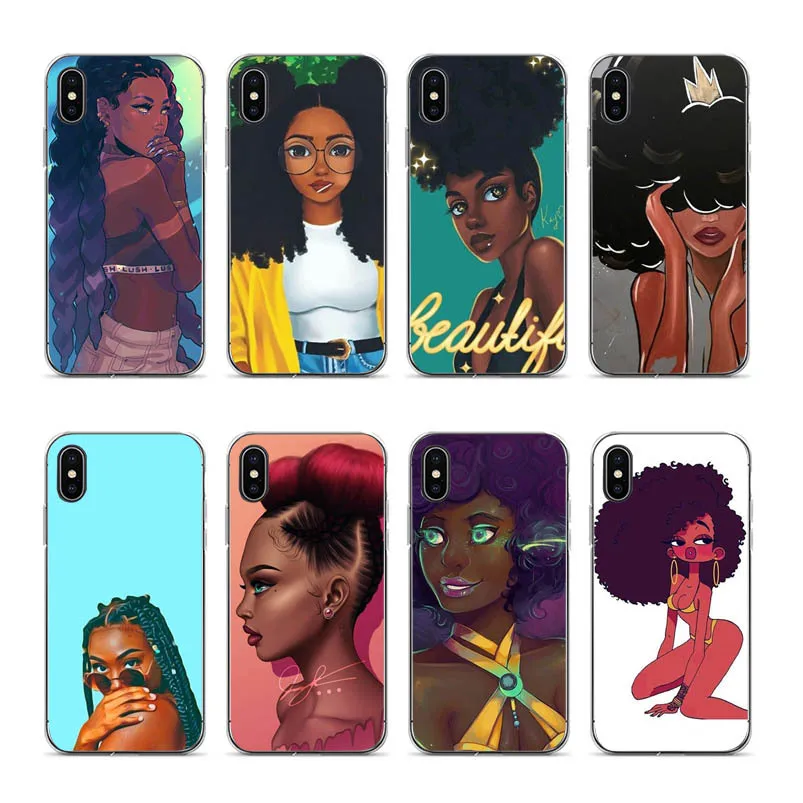 

Black Girl Magic Melanin Poppin Pattern soft Phone Cover Case for Apple iPhone XS XR XSMAX 7 7plus 8 8plus 6 6 6plus coque