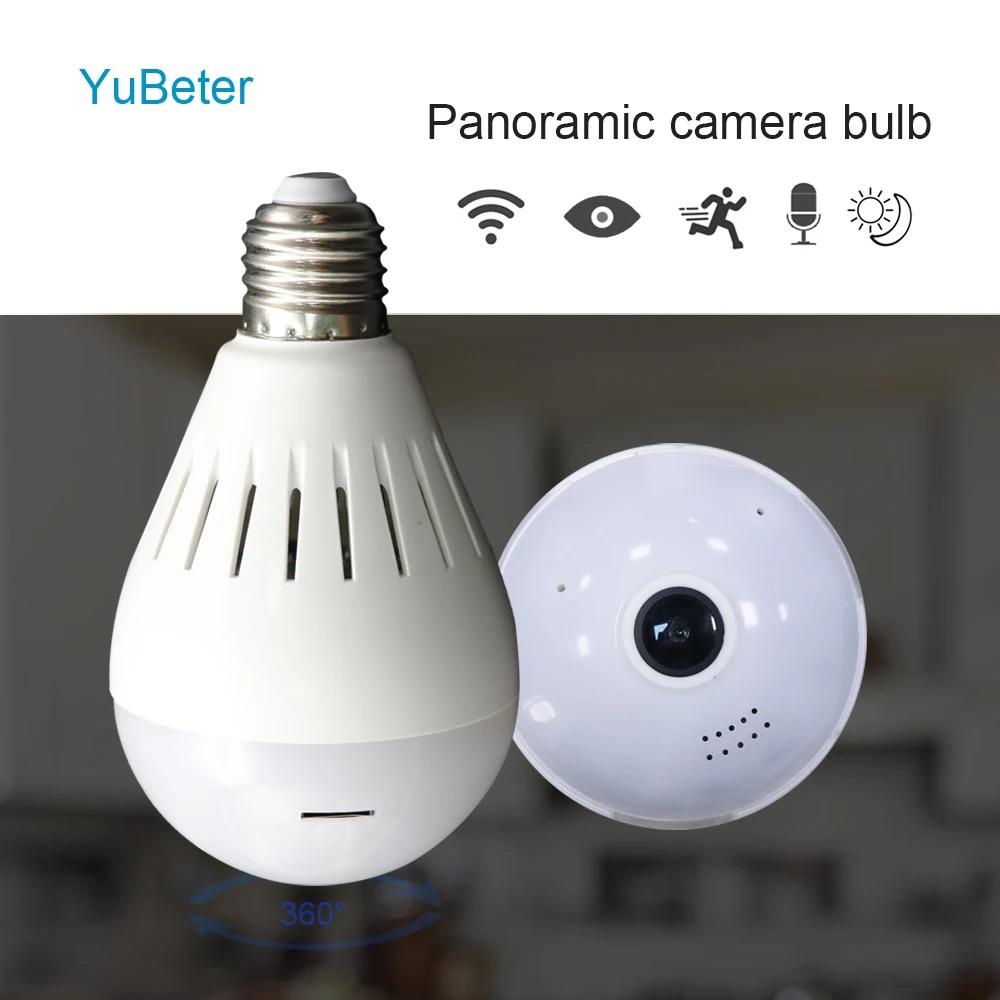 

YuBeter 960P Panoramic Network Camera Bulb Home Security Wireless Wifi IP Camera Lamp Video Surveillance Support Two Way Audio