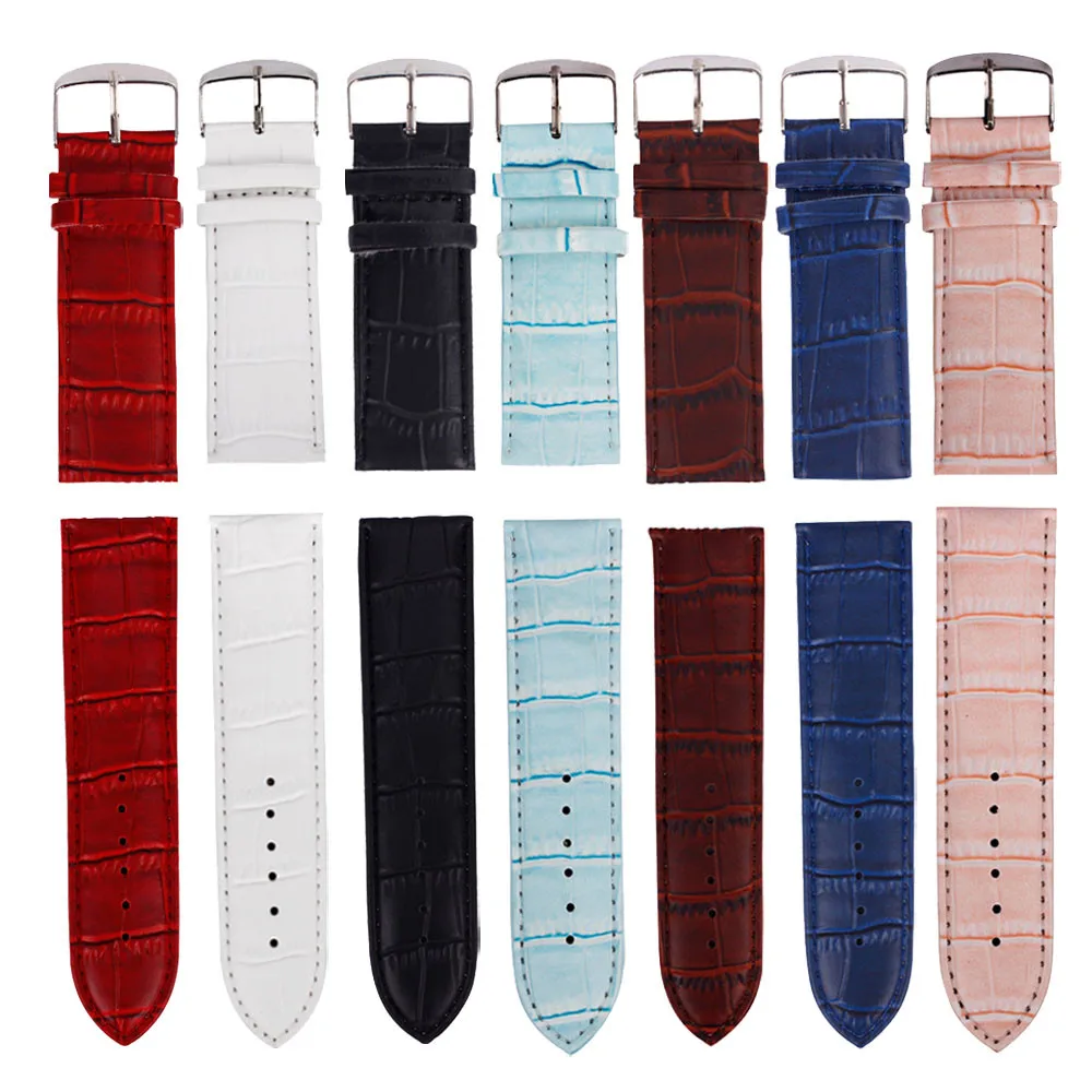 

Watch Band 12mm,14mm,16mm,24mm,26mm High Quality Soft Sweatband Leather Strap Steel Buckle Wrist Watch Band Watchbands