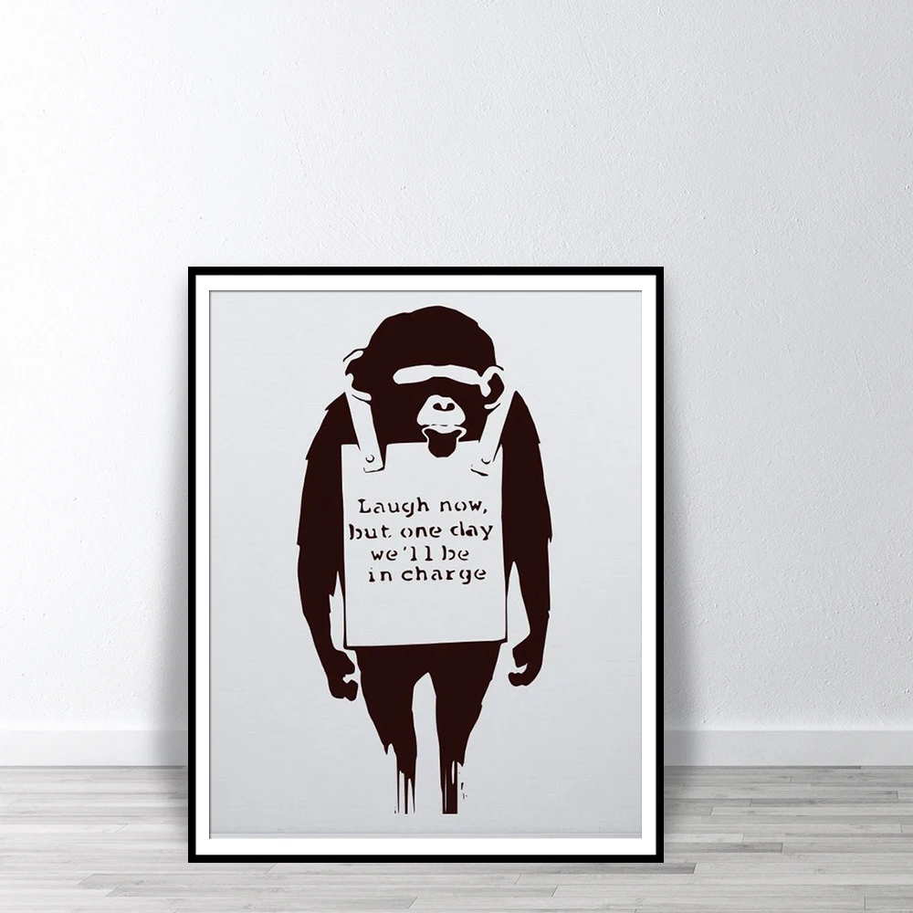 

Banksy Laugh Now But One Day We Will Be In Charge Wall Art Canvas Painting Home Decor Posters And Prints