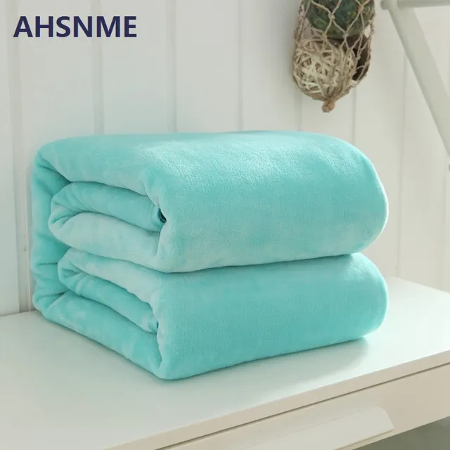 AHSNME Tiffany Blue Thick Coral Blanket Solid Color Mink Velvet Blanket