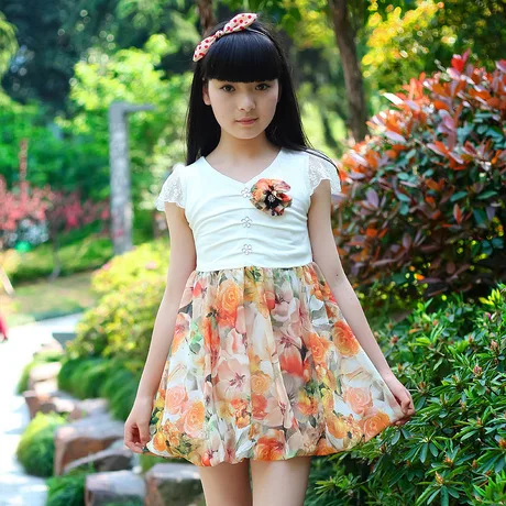 8 14 years old The new children's clothing ladies dress girl child ...