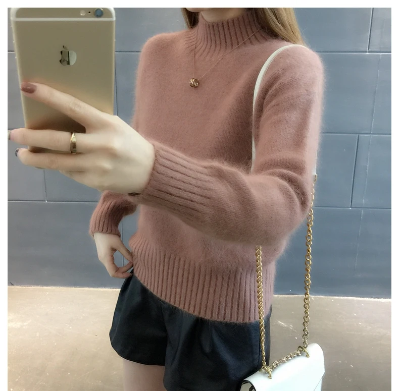 

Cashmere Sweater Women Winter Wool Mohair velvet Fleece Soft Plus Size Elasticity Casual Thick Pullover Warm Loose Sweaters