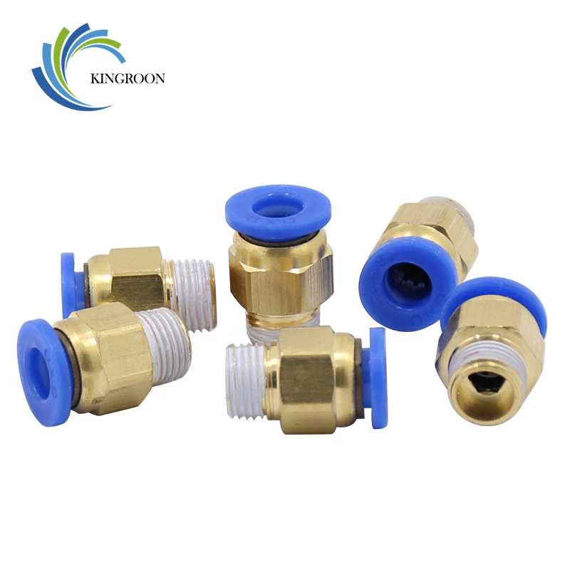 

10pcs 3D Printers Pneumatic Connectors PC4-01 1.75mm PC6-01 3.0mm PTFE Tube quick coupler j-head Fittings For V5 V6 Hotend Fit 4