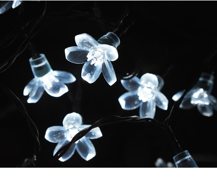 Персиковый Цветок Солнечный свет 50 светодиодный рождественское декоративное освещение для дома и улицы газон сад Свадьба