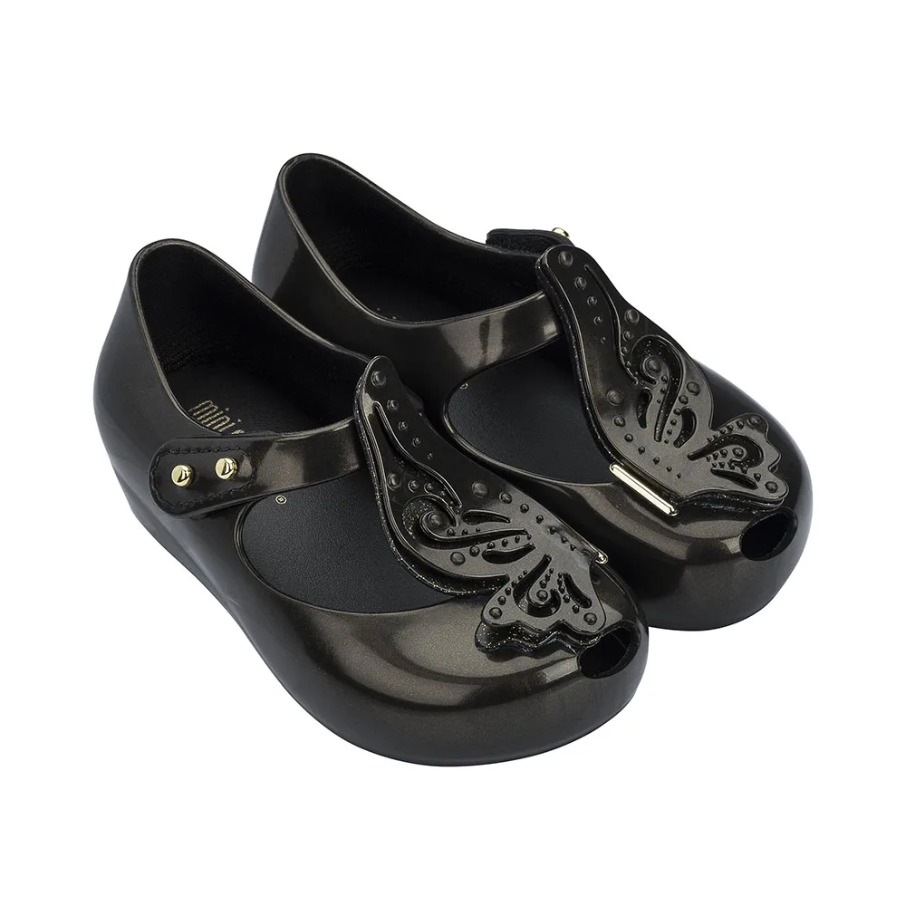 Mini Melissa/Новинка года; прозрачные сандалии с крыльями и бабочками для девочек; сандалии Melissa; пляжные сандалии для малышей; прозрачная обувь для девочек; 14-16,8 см