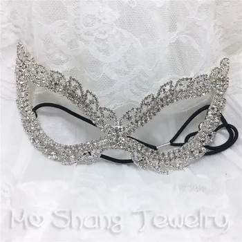 

Bridal Rhinestone Jewelry Masks Womens Masquerade Costume Party Masked Ball Mardi Gras Mask Diner en Blanc Mask