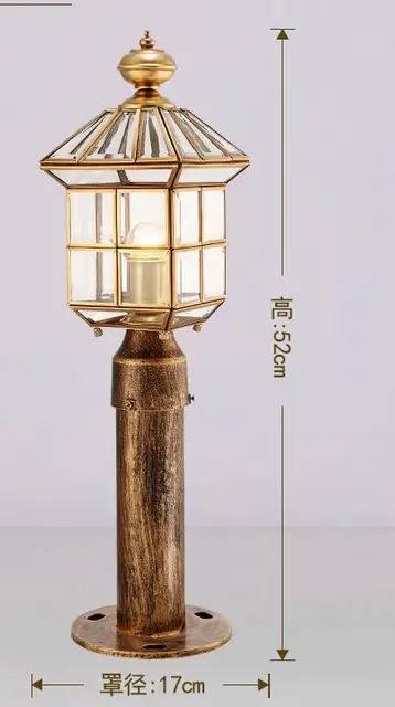 Park 1 Pcs Copper Landscape Lights Standing Outdoor Pillar Light Pcs Copper Landscape Lights Standing
