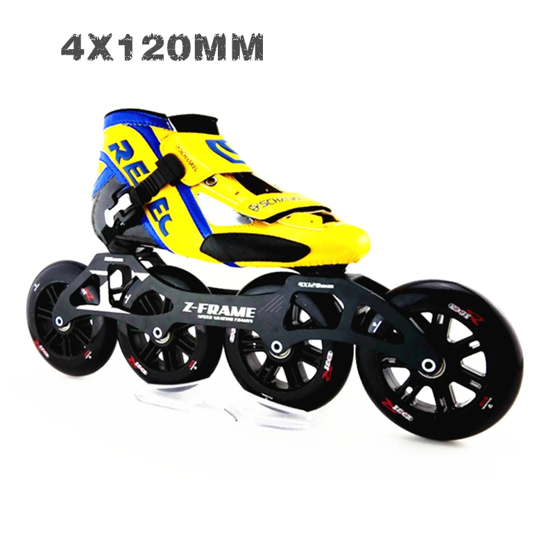 المهنية 4X120 ملليمتر عجلات كبيرة سباق مضمنة سرعة التزلج أحذية صف واحد زلاجات دوارة النساء/الرجال مضمنة التزلج أحذية الكبار