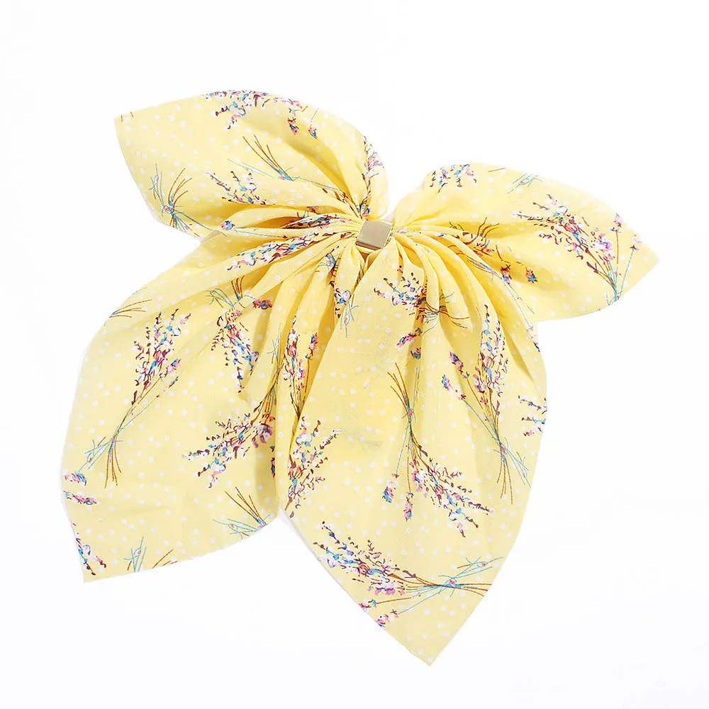 Big Hair Bow Ties Scrunchies Hair Clips Chiffon Ribbon Hairpins For Women Girls Ponytail Holder Headband Hair Accessories