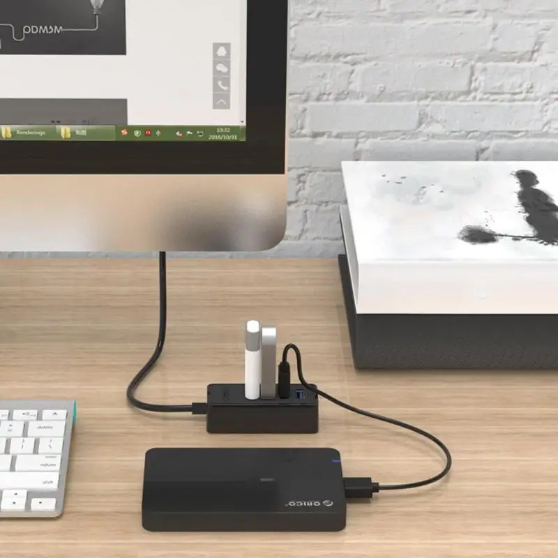 ORICO W5P-U3 4 порта USB 3,0 концентратор переходник разветвитель с микро USB порт питания для ноутбука компьютера ПК мобильных телефонов офисный геймер