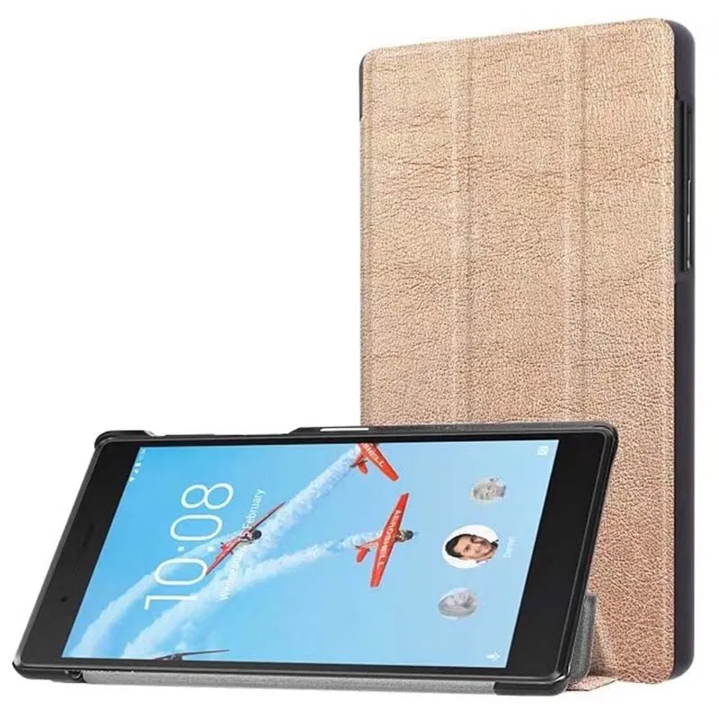 gold ПУ магнит закрыть Роскошные Искусственная кожа чехол для Lenovo tab4 7.0 tb-7504f/X/N Tablet Case 20 шт./лот - Цвет: gold