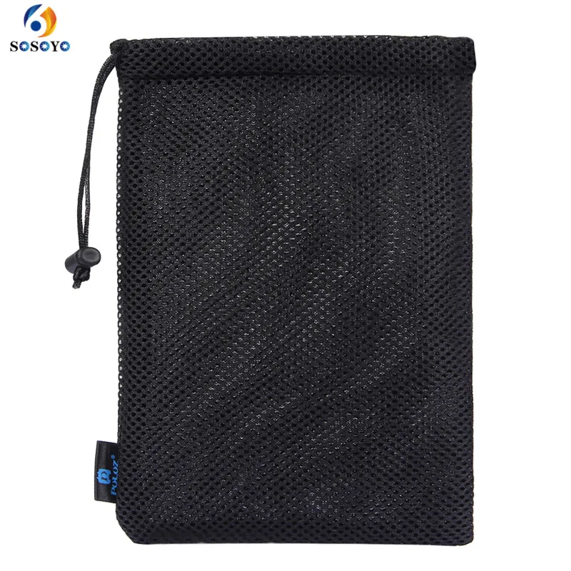 Camera Accessories Nylon Mesh Storage Pouch Bag  Soft Flannel Storage bag with Stay Cord for GoPro HERO4  3+  3  2  1 black (3)