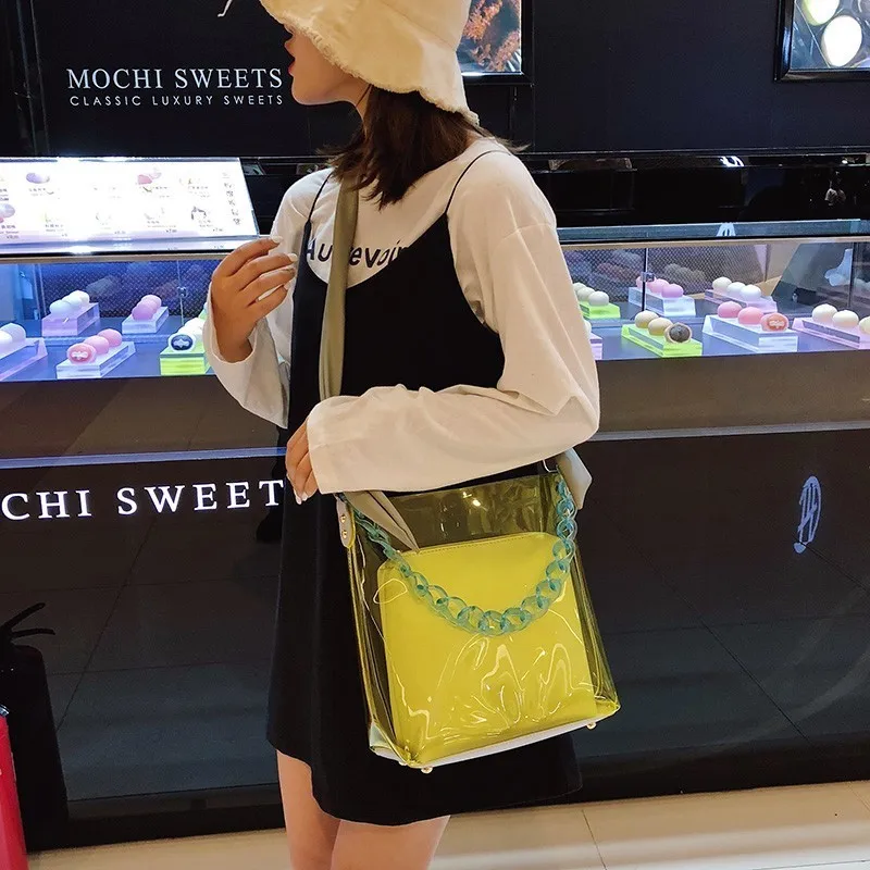 

Luxury Handbags Women Bags Designer Jelly Tote Big Capacity Traveling Wrist Bag PVC Clear Transparent Acrylic Crossbody Bags