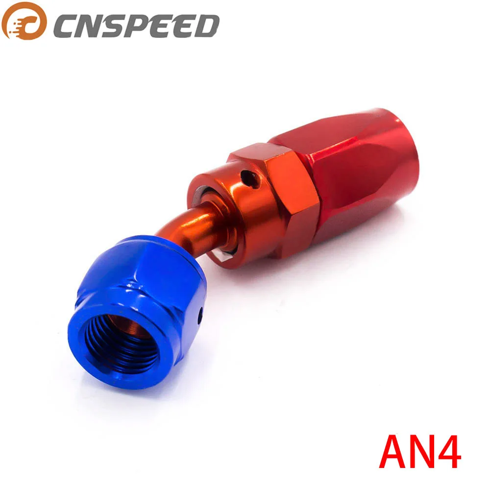 CNSPEED высокая производительность 04 фитинг AN04 алюминиевые фитинги 45 градусов масло топлива Поворотный угловой фитинг фитинги вращающийся конец шланга YC100351