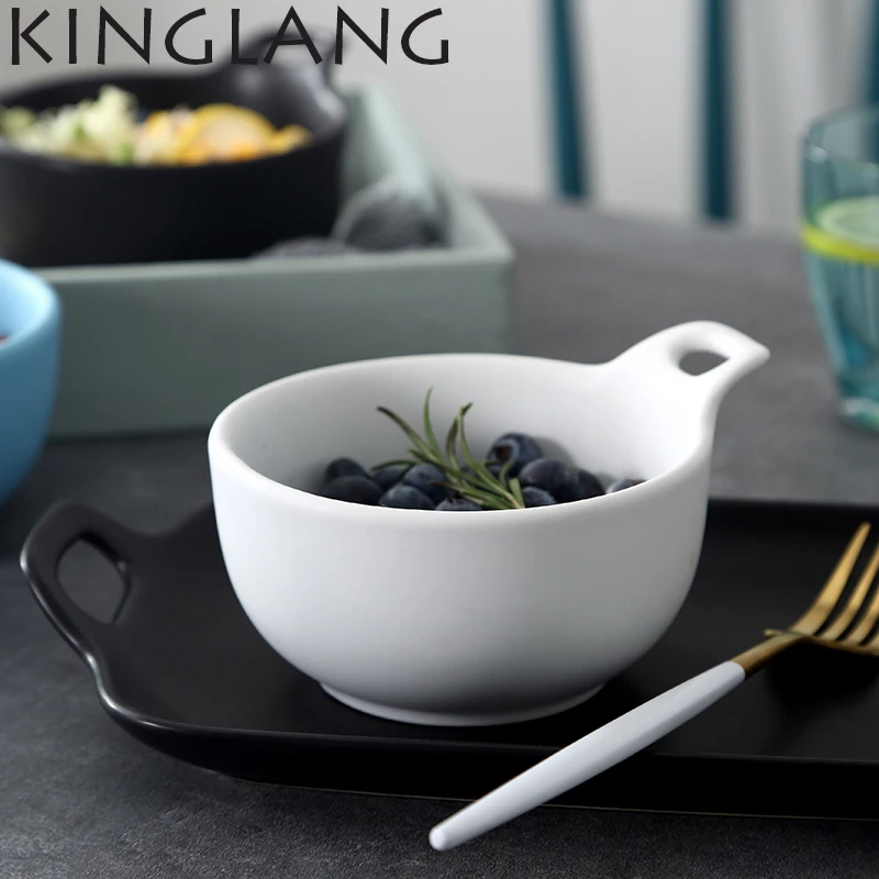 Buy 1pc Restaurant Eating single Bowl with handle