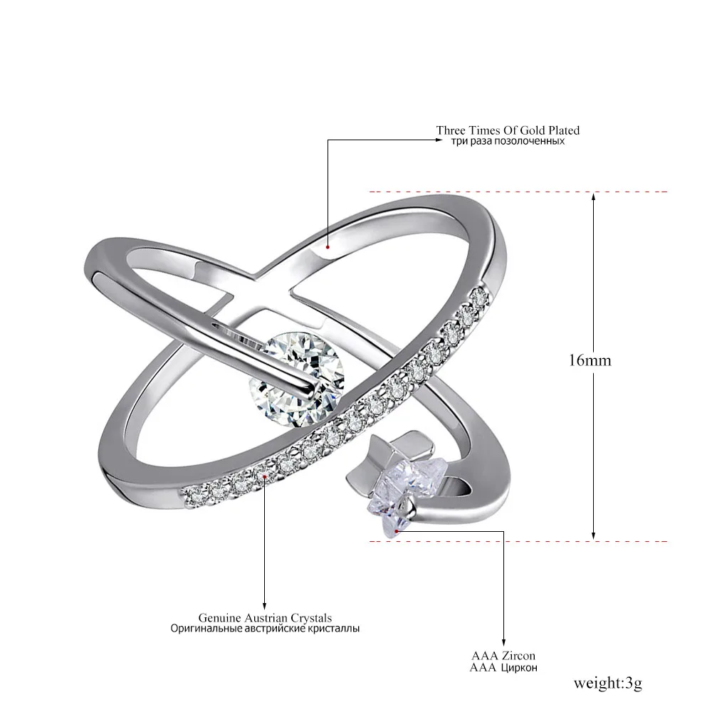 Lokaer офисный дизайн Мода X форма кольца на годовщину для женщин микро проложили Звезда& Круглый, кубический цирконий кольцо ювелирные изделия LR17180