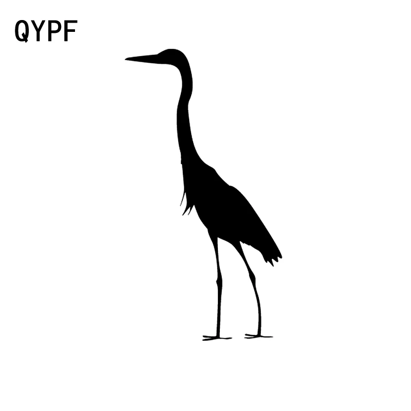 QYPF 8.5CM*16CM Beautiful Heron Bird Silhouette Vinyl Car Sticker Decal Black/Silver Accessories C15-0814 | Автомобили и