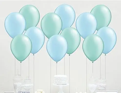 60 Count 10 Mixed Baby Blue And Mint Green Latex Balloon Wedding