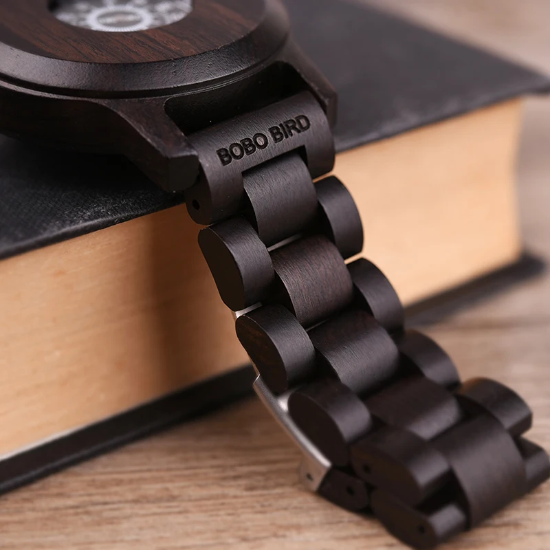 BOBO BIRD Men Watch Elegant Wood Watches Unique Fashion Design Idea Gifts Custom Clock Dropshipping C-eR26
