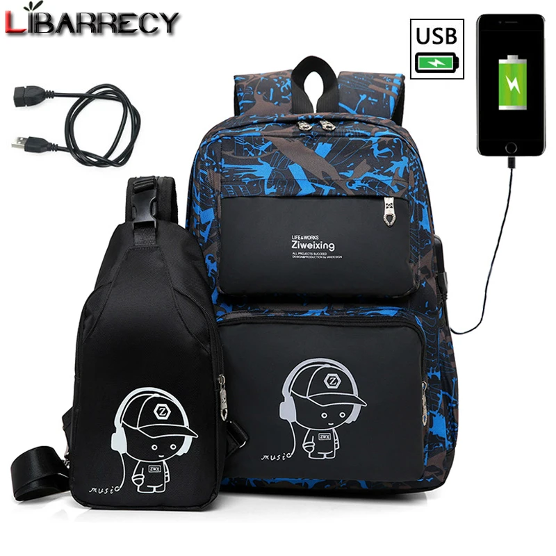 

Multifunction USB Charging Men's Backpack Large Capacity School Bag for Girls Simple Laptop Backpack Travel Bags for Women 2018