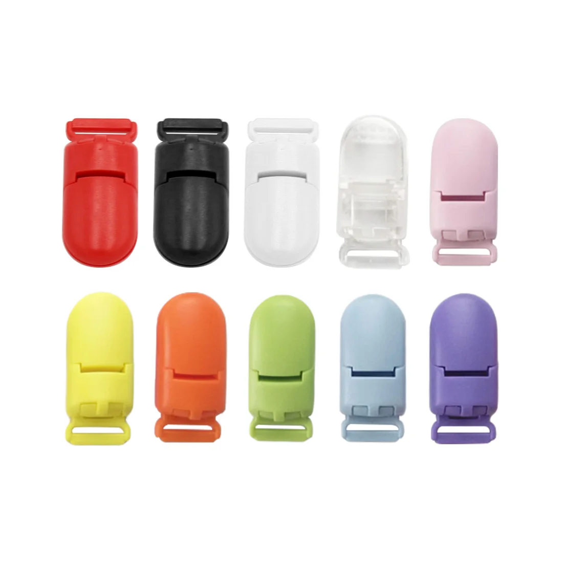 

10pcs Plastic Baby Pacifier Clips Soother Holder for Baby Pacifier Nipples Holder Transparent Round Clamp