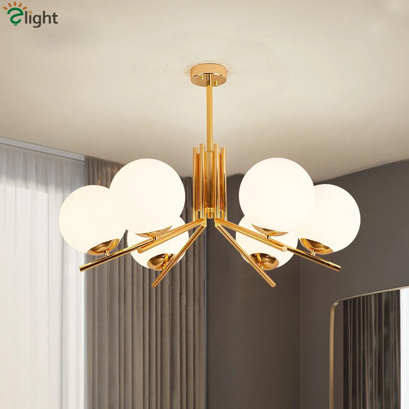 Buy Modern Nordic Globes LED Chandelier Plate Gold