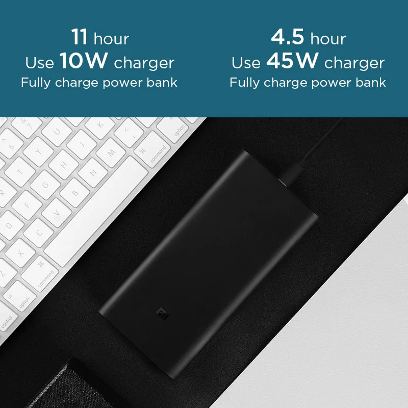 Xiaomi Power Bank 3 портативное быстрое зарядное устройство QC3.0 PowerBank 20000 мАч PD с двумя