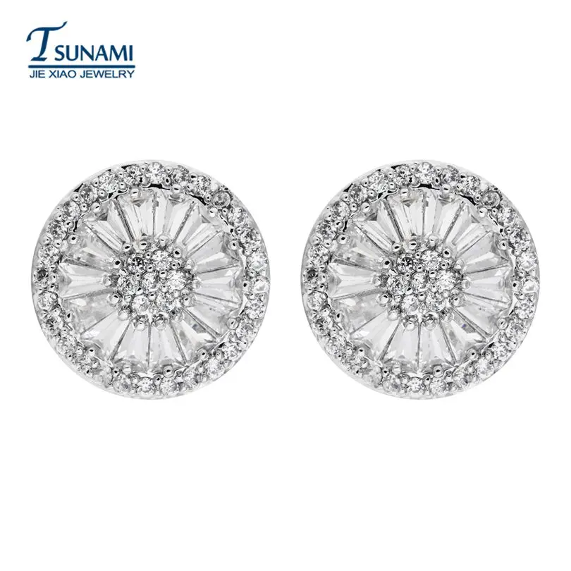 platinum plating Высокое качество AAA циркониевые круглые серьги для женщин Роскошные Ювелирные изделия Подарки ER-082 - Окраска металла: platinum plating